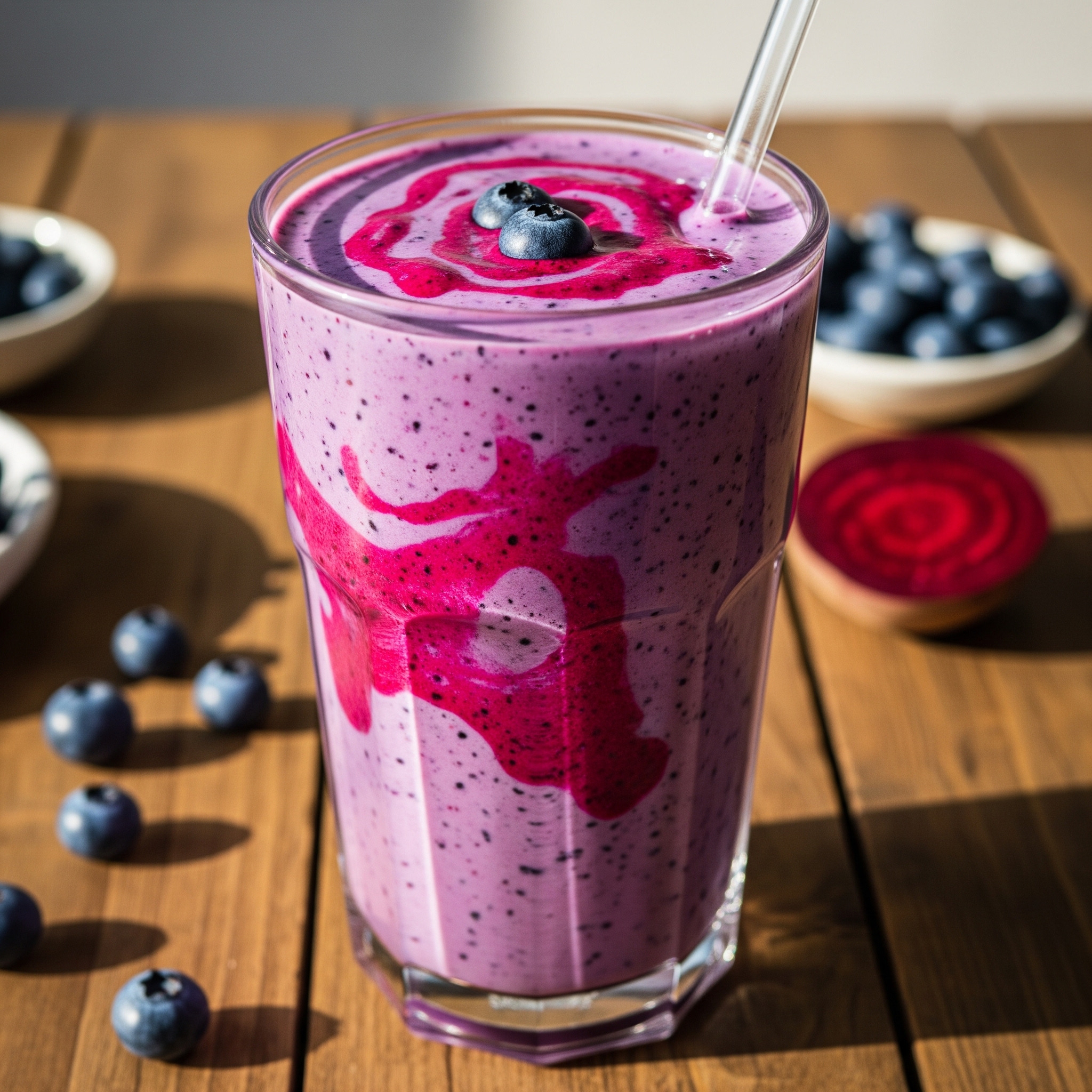 Borůvkový kefírový smoothie s červenou řepou 2